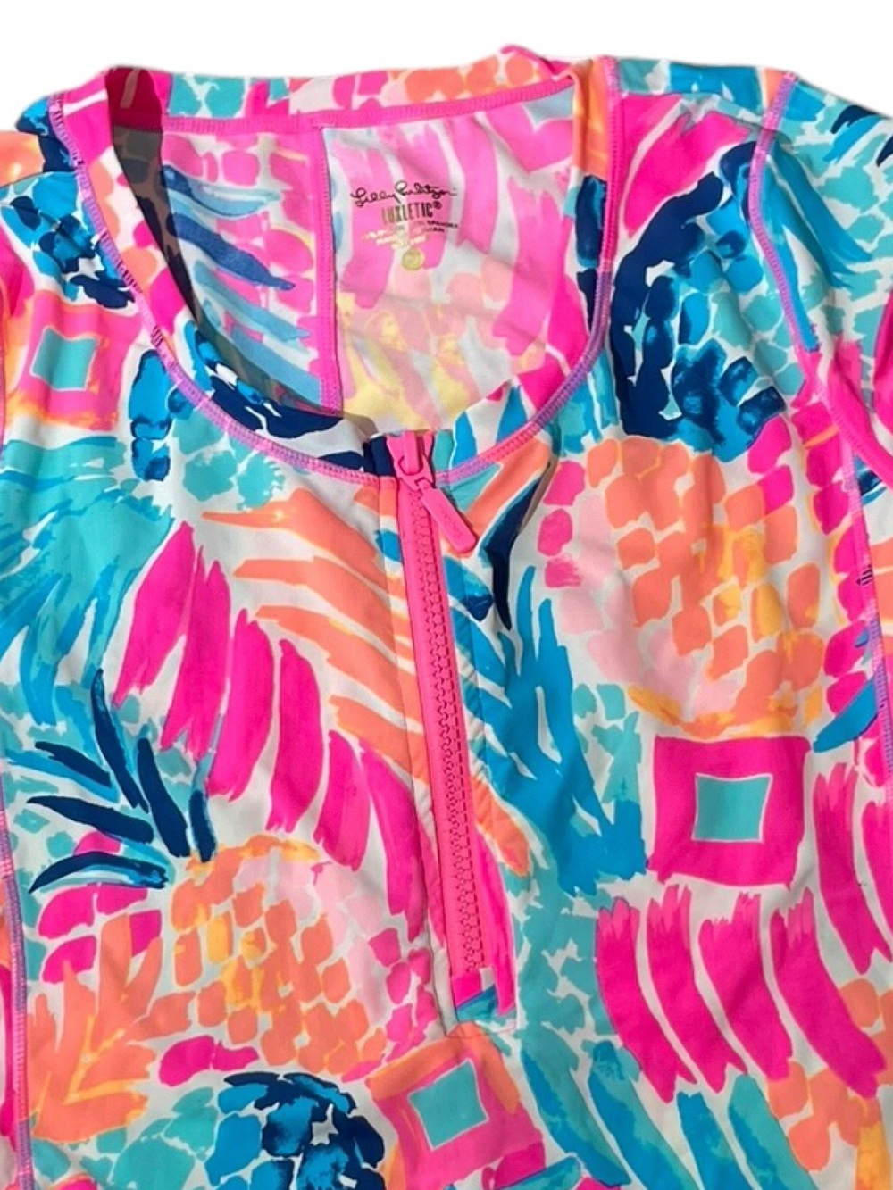 Lilly Pulitzer UPF 50+ Luxletic Kona Sunguard Rash Guard Goombay Smash M SWIM - Picture 3 of 10